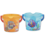 Secchiello da spiaggia trsparente colorato <br> &oslash; 13 cm