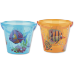 Secchiello da spiaggia trasparente colorato <br> &oslash; 19 cm
