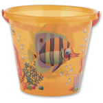 Secchiello da spiaggia trasparente colorato <br> &oslash; 19 cm - immagine 3