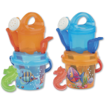 Set mare con secchiello trasparete colorato <br> &oslash; 13 cm