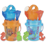 Set mare con secchiello trasparete colorato <br> &oslash; 17 cm