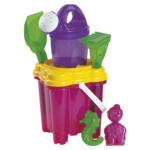 Set mare con secchiello torre trasparente colorato con glitter <br> 15x15 cm - immagine 3