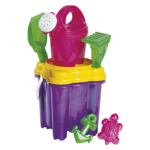 Set mare con secchiello torre trasparente colorato con glitter <br> 15x15 cm - immagine 2