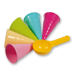 Set di coni gelato con paletta