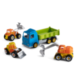 Camion con veicoli da lavoro assortiti