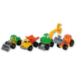 Display with 12 assorted Power Worker 2000 vehicles