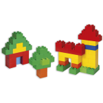 Bucket with multicolored bricks