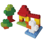 Large bucket with colored bricks