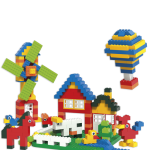 Large bucket with colored Blox bricks